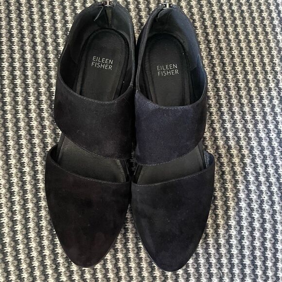 Eileen Fisher Turban black wedge sandal women’s shoe size 9 - Picture 3 of 11